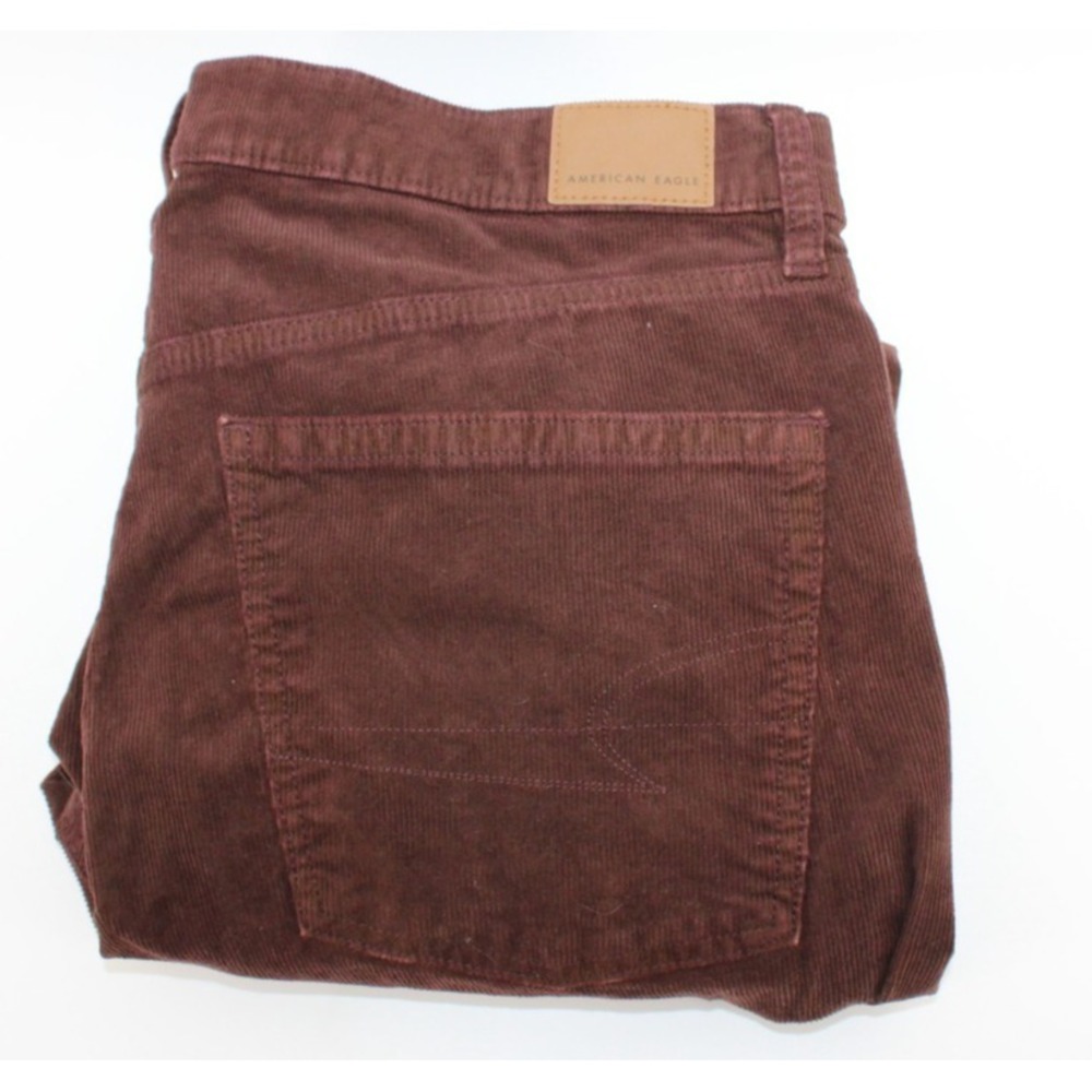 American Eagle 90s Straight Corduroy Jeans Brown Womens 14 regular